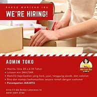 Lowongan Kerja Admin Toko